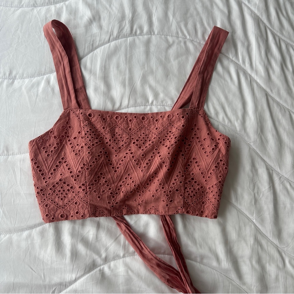 Free People Eyelet Crop Top